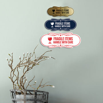 Signs ByLITA Designer Fragile Items Handle with Care Wall or Door Sign